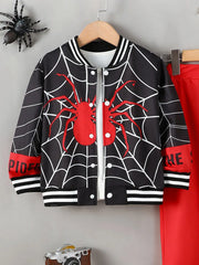 Spider Baseball Collar Top and Pants Set