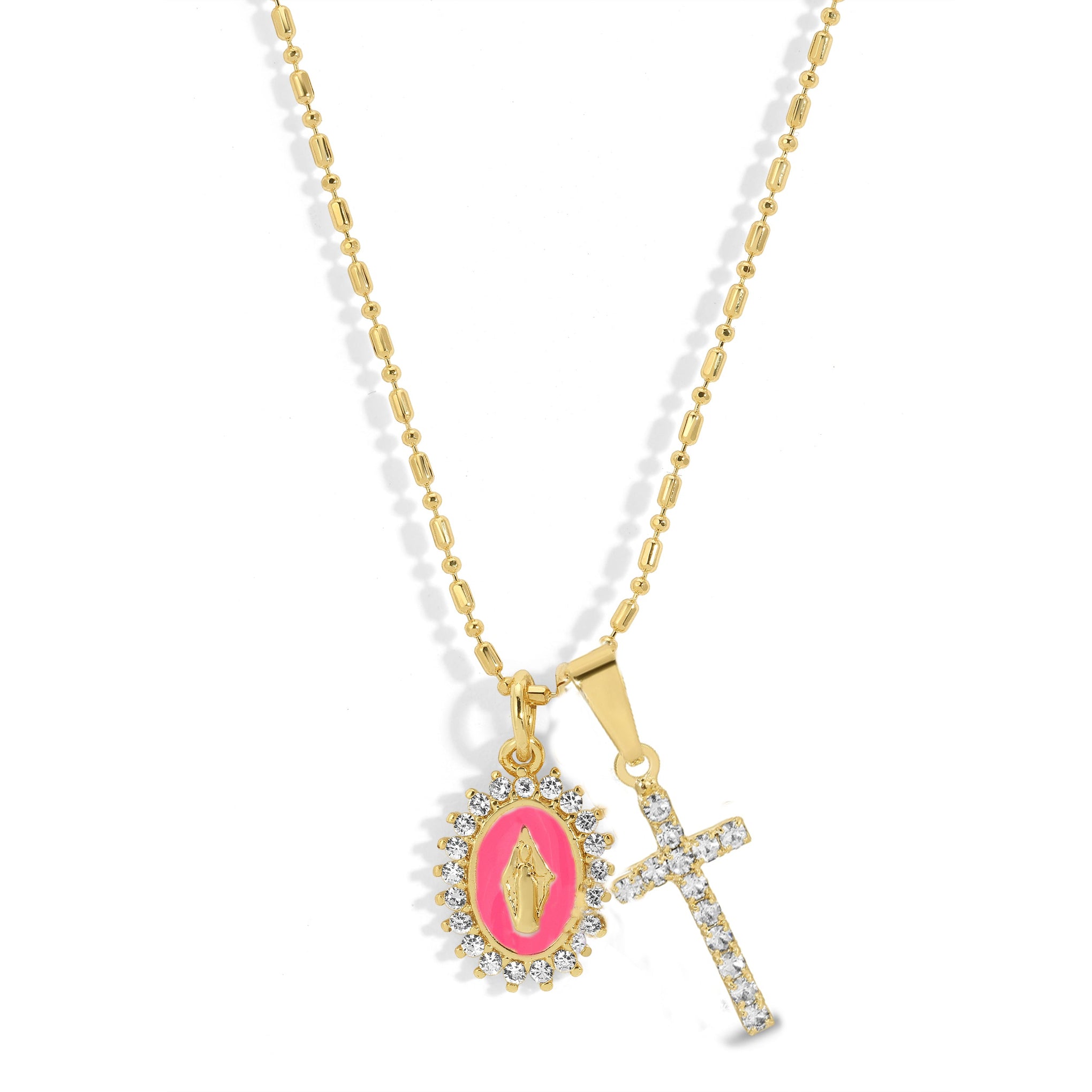 Virgin Maria Multi-Charm Necklace