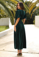 Women's Velvet Maxi Dress Formal Dresses for Wedding Guest Dress