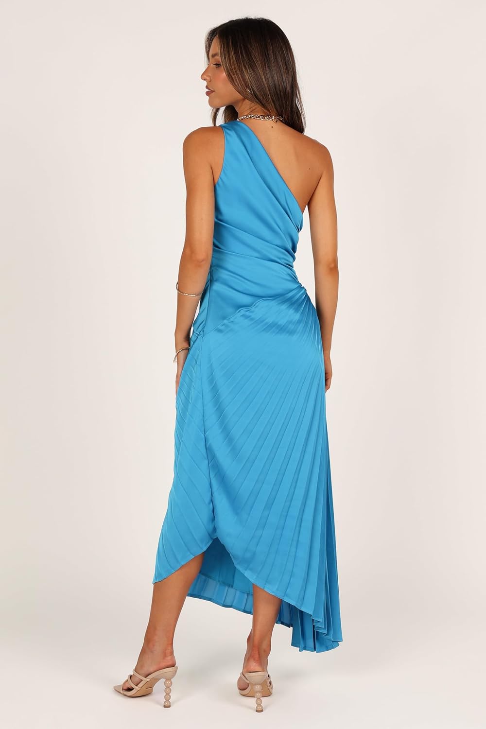 Petal & Pup Women's Flin Pleated One Shoulder Midi Dress