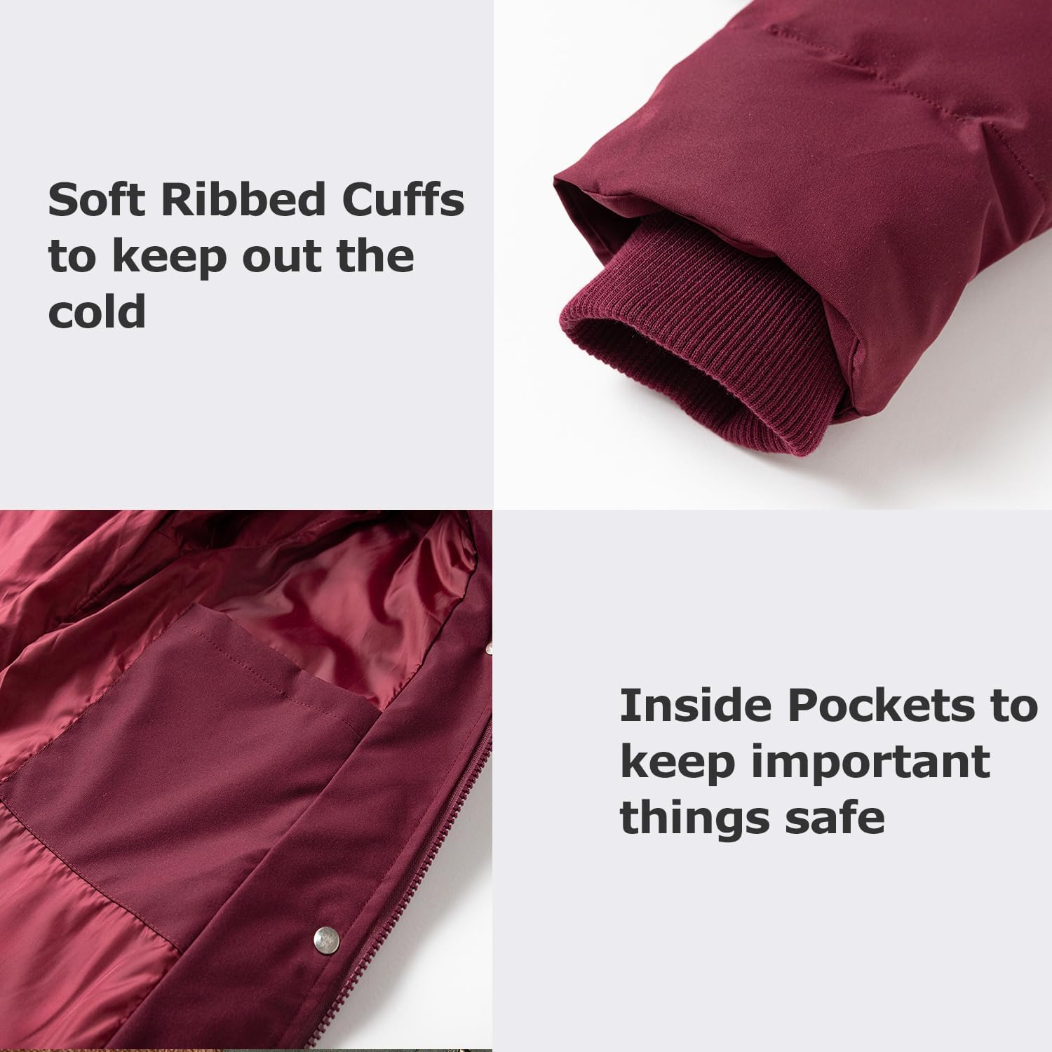 Women's Winter Hooded Coat Waterproof Down Long Jacket Warm Parka Thicken Puffer Coat with Removable Fur Hood