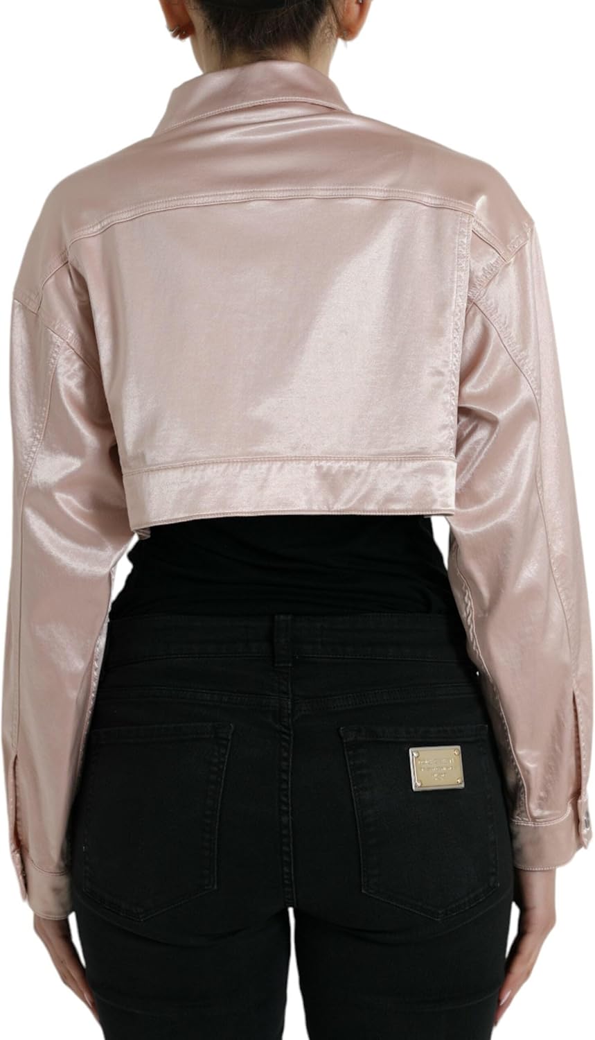 Dolce & Gabbana Elegant Pink Cropped Denim Women's Jacket