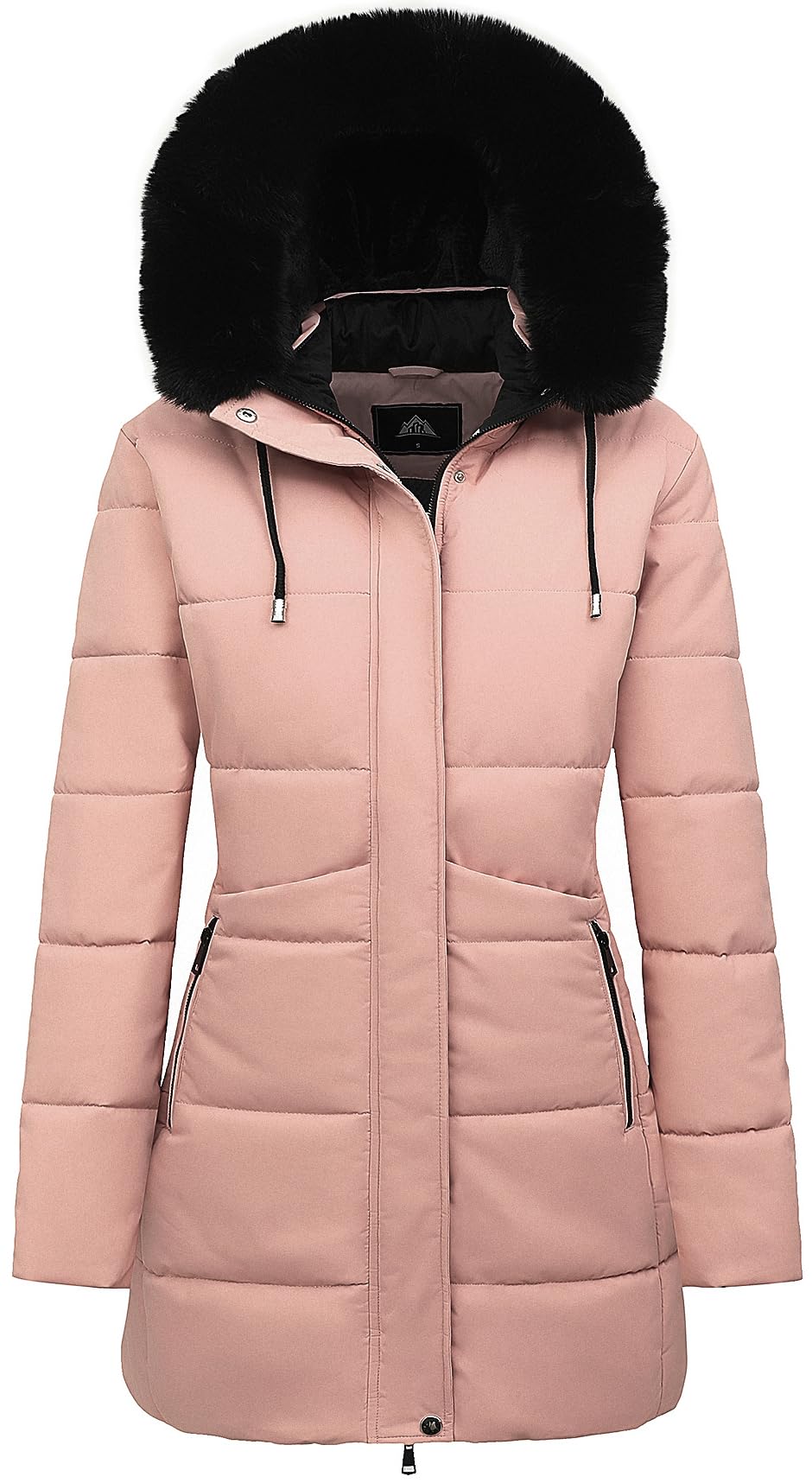 MOERDENG Women's Winter Puffer Coat Thicken Fleece Lined Down Jacket Waterproof Faux Fur Detachable Hooded Parka