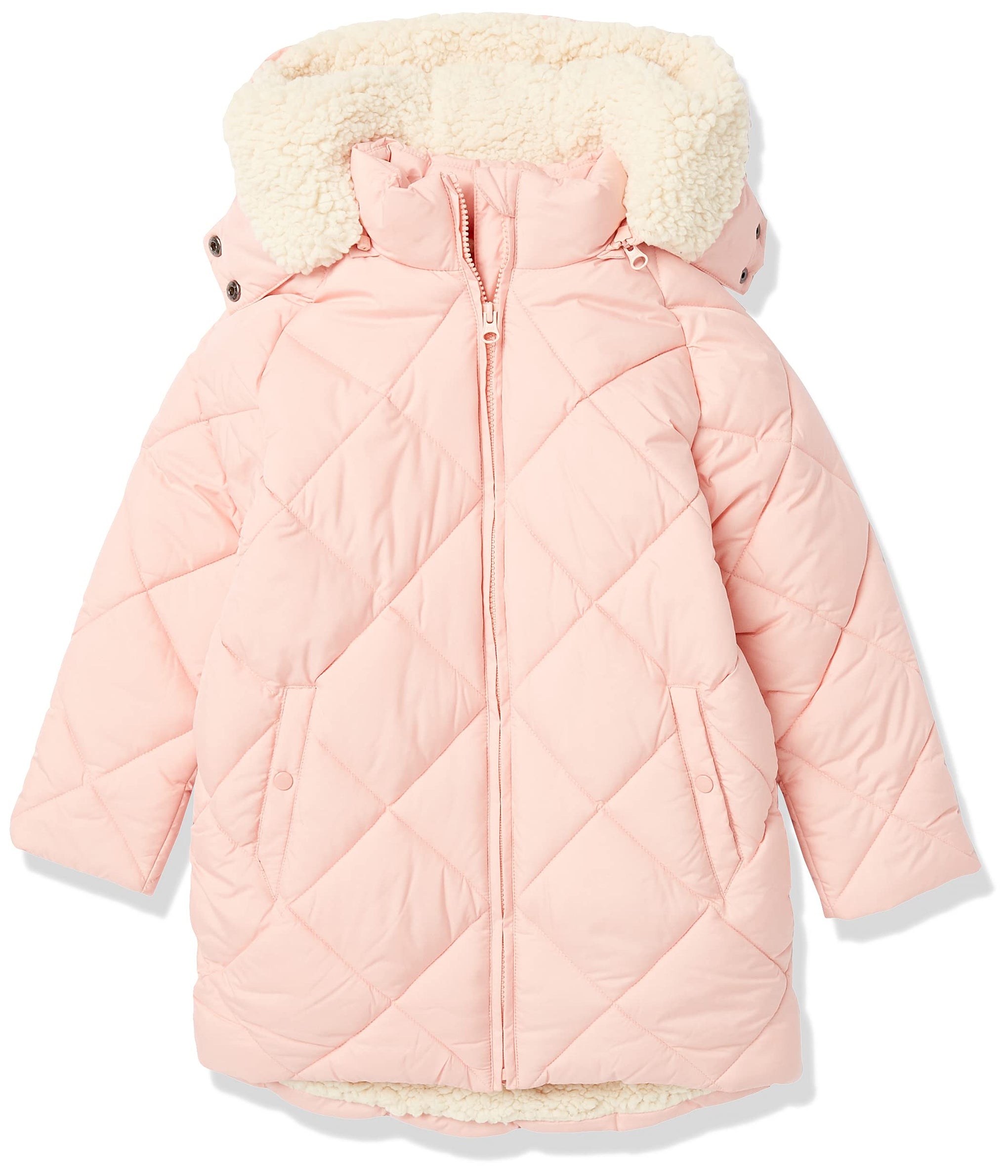Amazon Essentials Girls and Toddlers' Long Quilted Cocoon Puffer Coat