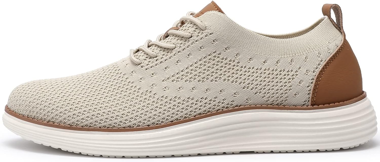 VILOCY Men's Casual Dress Sneakers Oxfords Business Mesh Breathable Walking Shoes Tennis Comfortable
