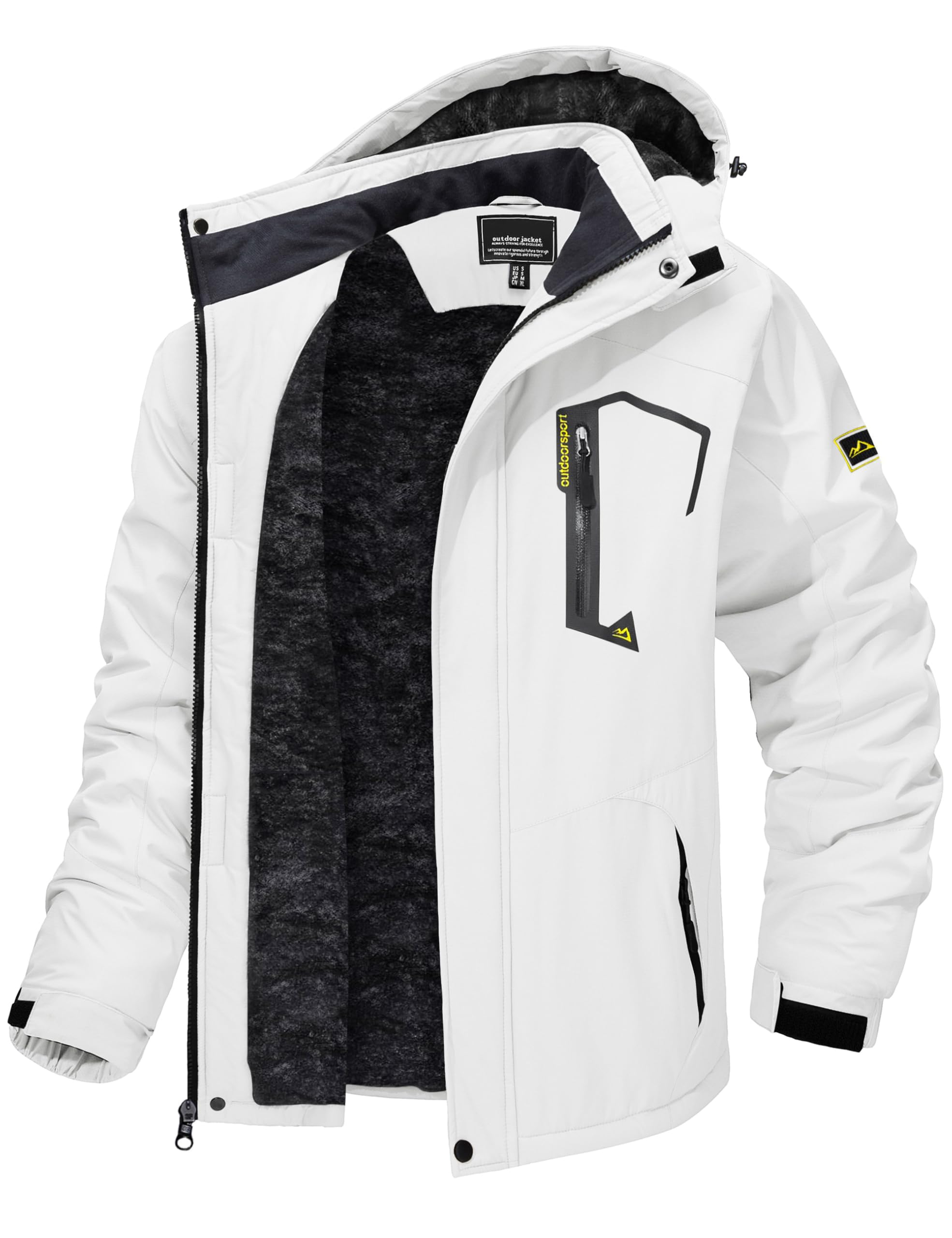 TACVASEN Men's Winter Skiing Jackets Water Resistant Fleece Coats Insulated Thermal Snowboard Jacket Parka Raincoat with Hood