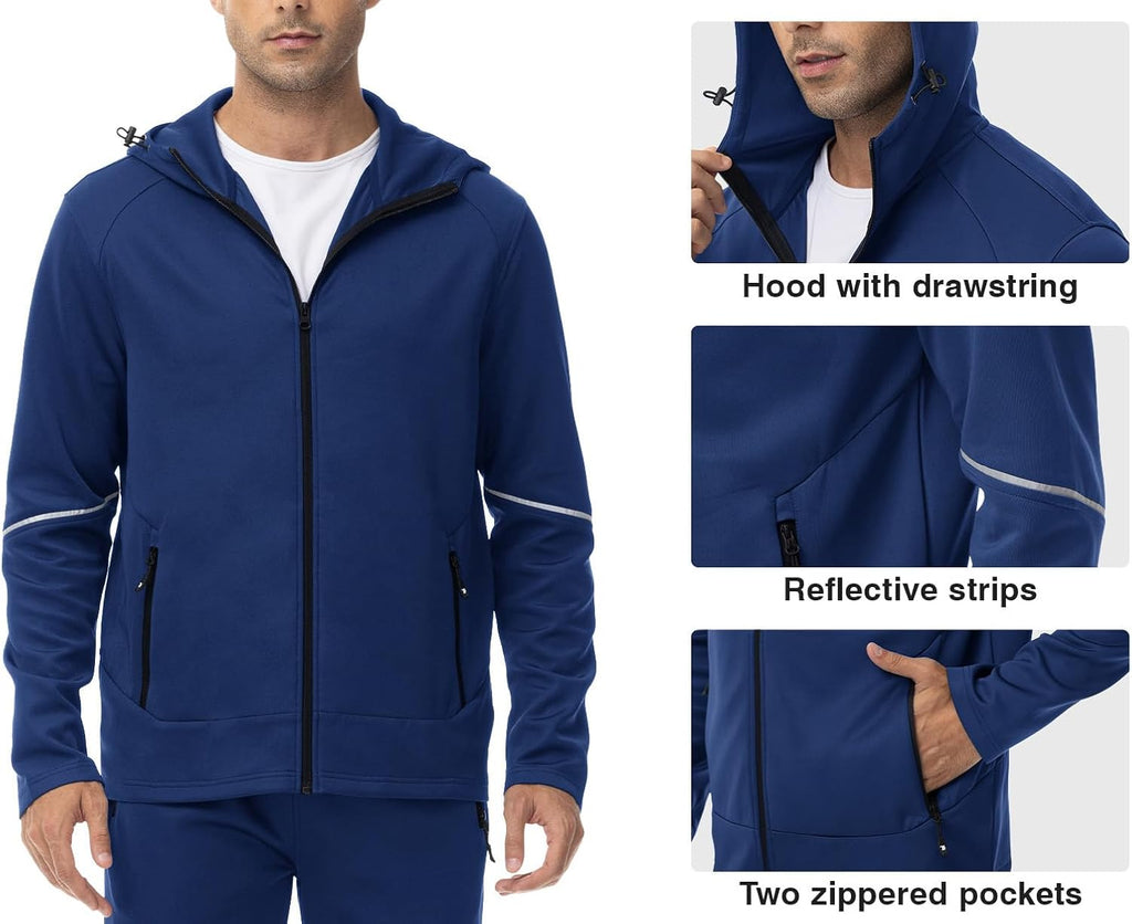 Rdruko Men's Track Suits 2 Piece Set Sweatsuits Tracksuits Jogging Workout Gym Warm Up Sportswear Suits with Hood