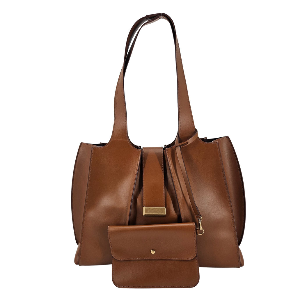Eloise Mid Brown Leather Shoulder Bag.