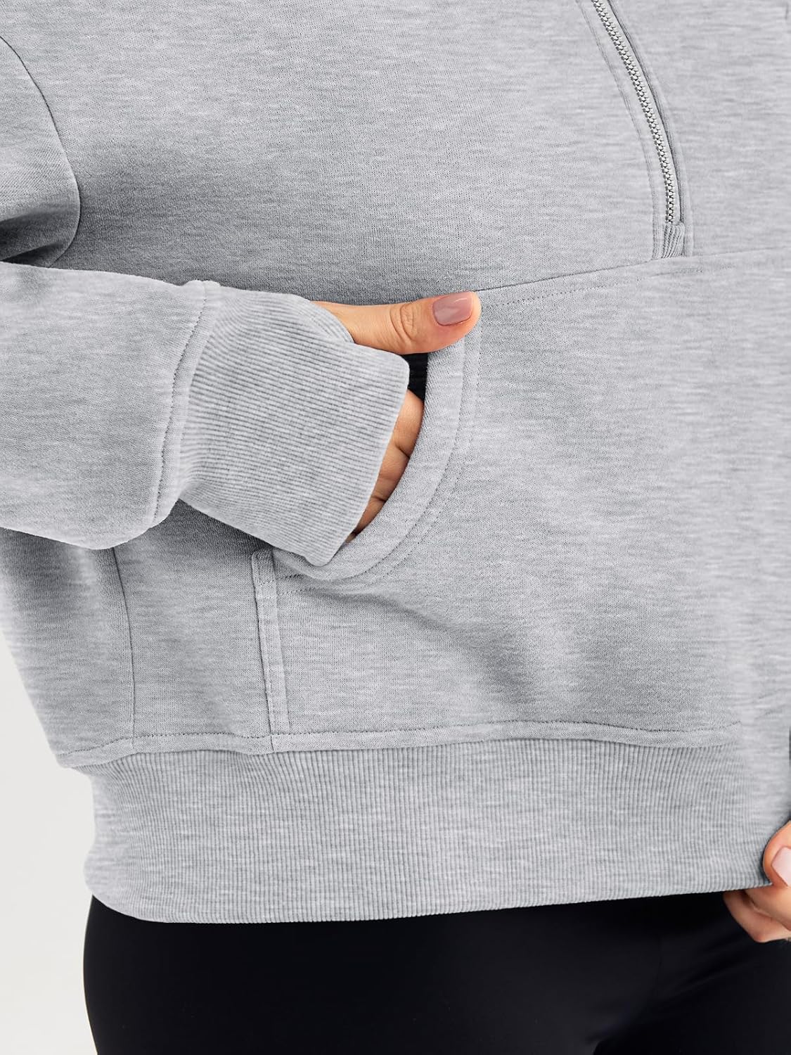 Trendy Queen Womens Hoodies Quarter Half Zip Pullover Oversized Sweatshirts Half With Pockets Fall Clothes