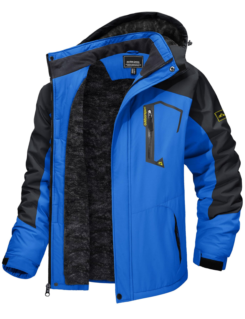 TACVASEN Men's Winter Skiing Jackets Water Resistant Fleece Coats Insulated Thermal Snowboard Jacket Parka Raincoat with Hood