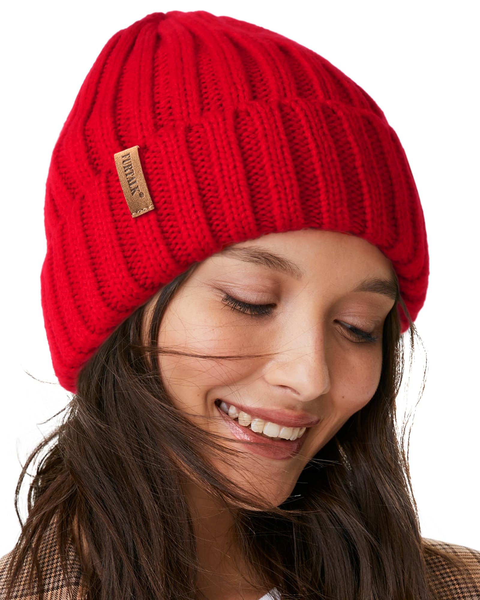 FURTALK Winter Hats for Women Fleece Lined Beanie Knit Chunky Womens Snow Cap