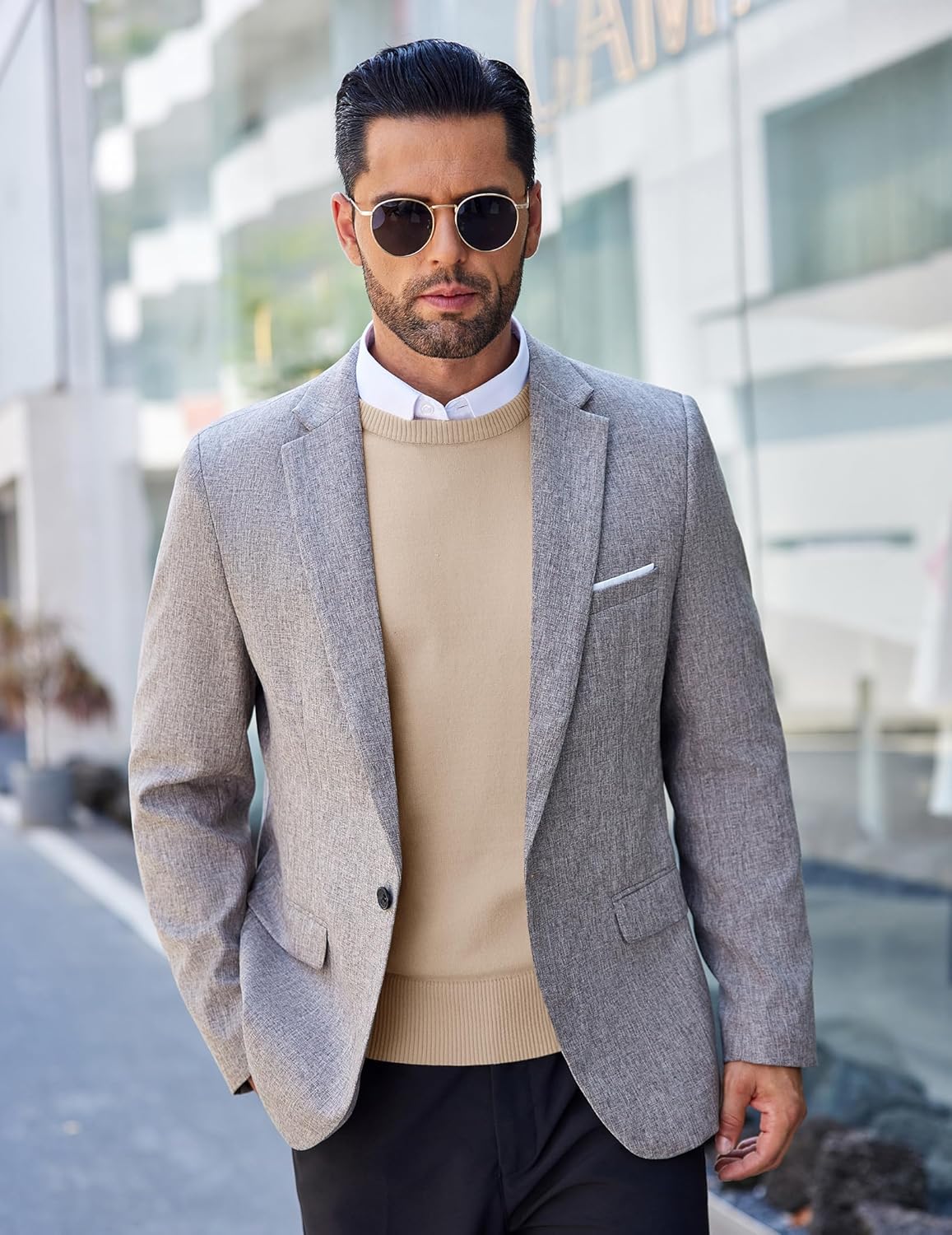 COOFANDY Men's Crew Neck Sweater Slim Fit Lightweight Sweatshirts Knitted Pullover for Casual Or Dressy Wear