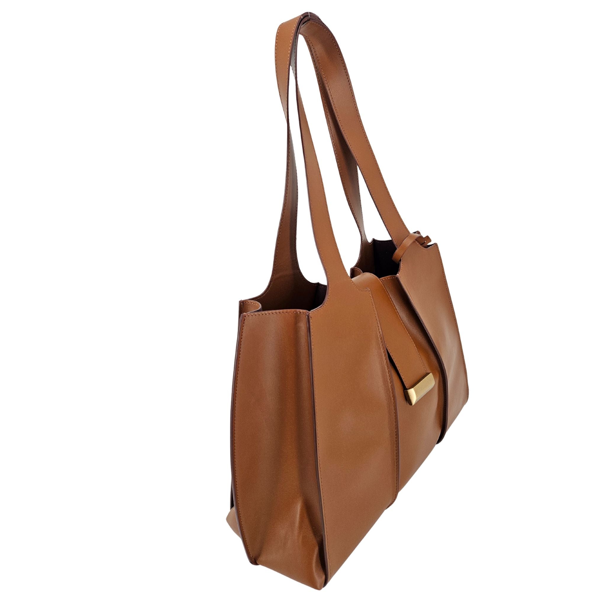 Eloise Mid Brown Leather Shoulder Bag.