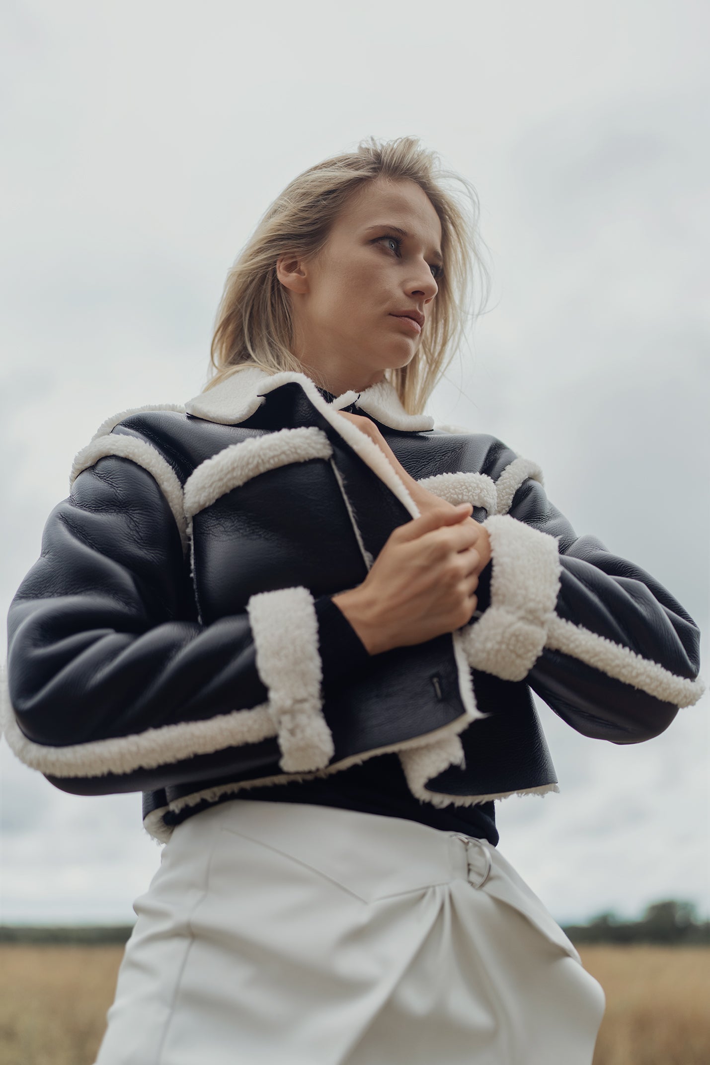 LEATHER SHERPA JACKET