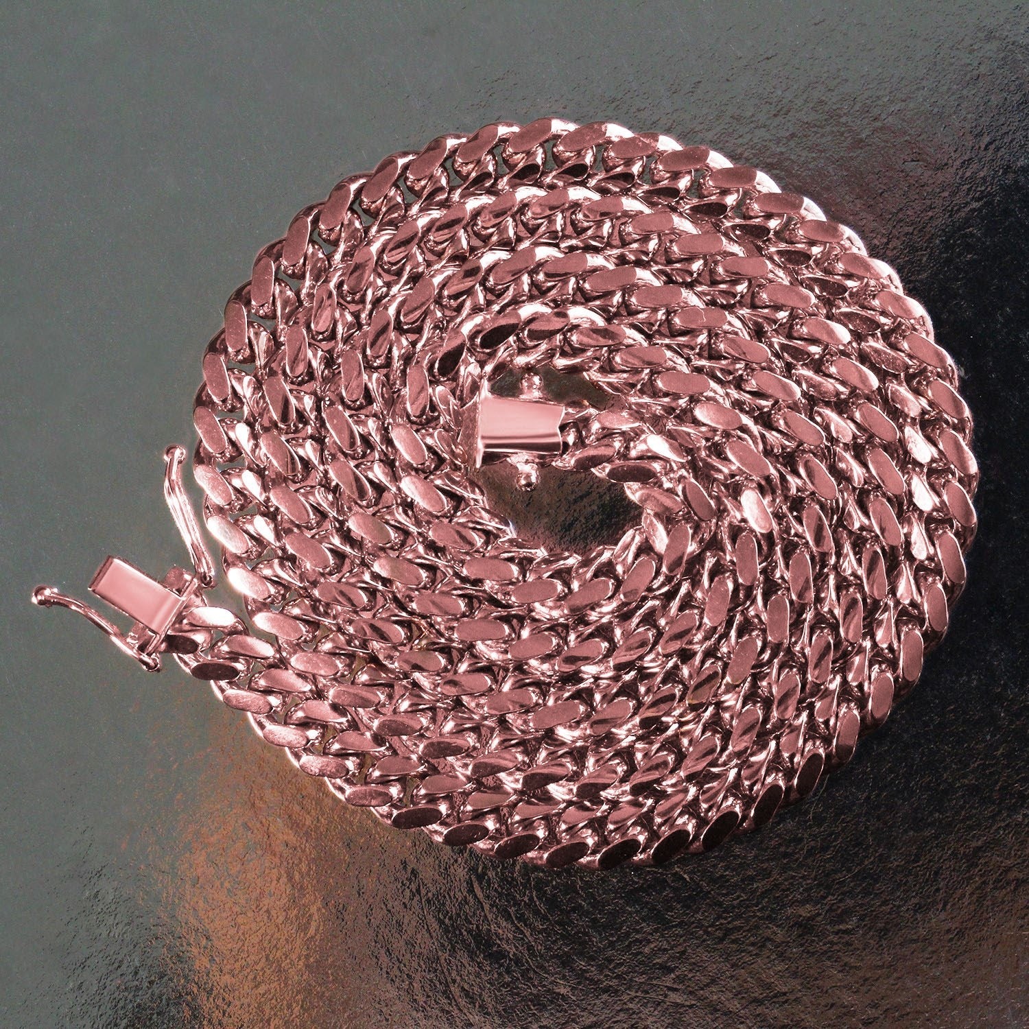 14k Rose Gold Classic Miami Cuban Solid Chain (6.10 mm)