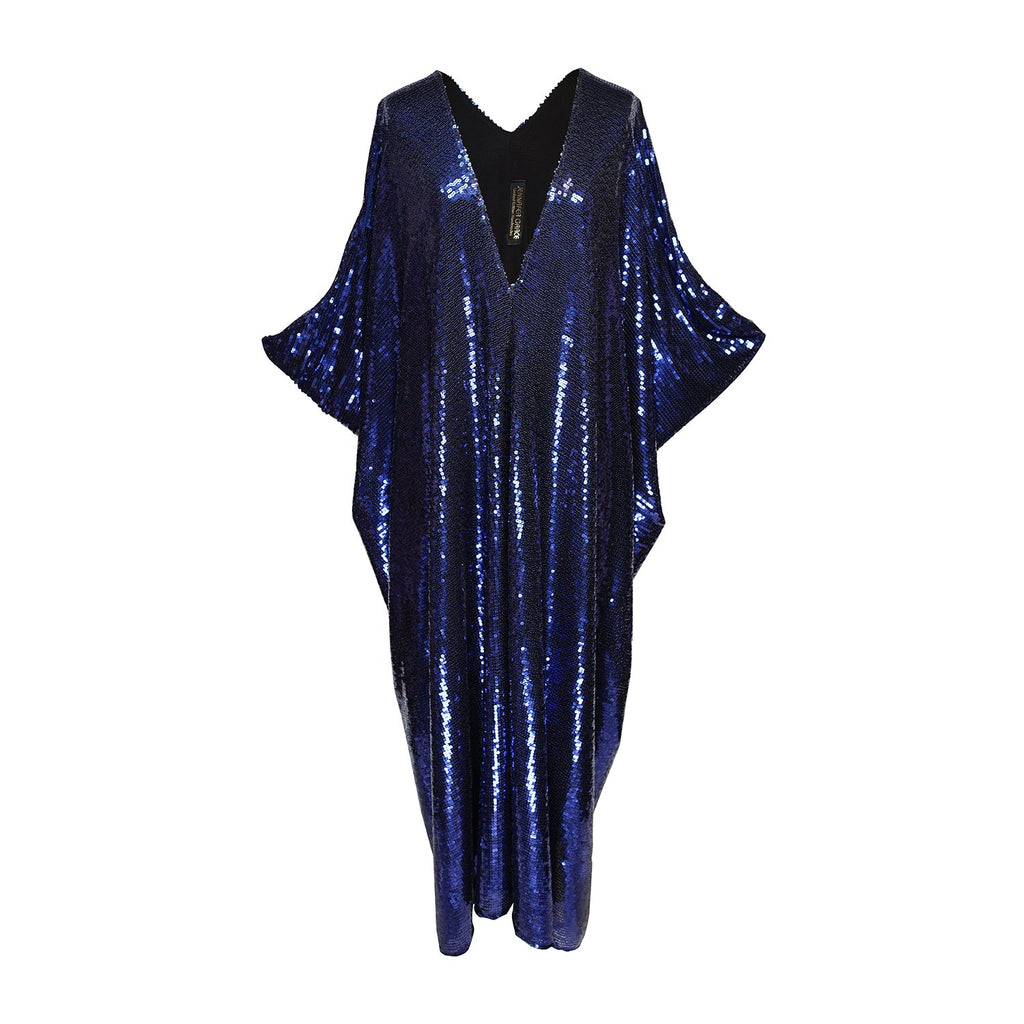 Night Sapphire Sequin Caftan Kaftan Dress