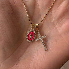 Virgin Maria Multi-Charm Necklace