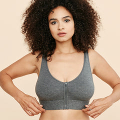 Wilderness Front‑Closure Cotton Bralette - Grey