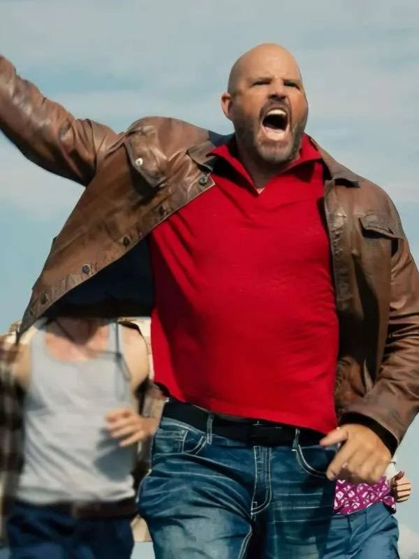 David Denman Peacemaker Brown Leather Jacket