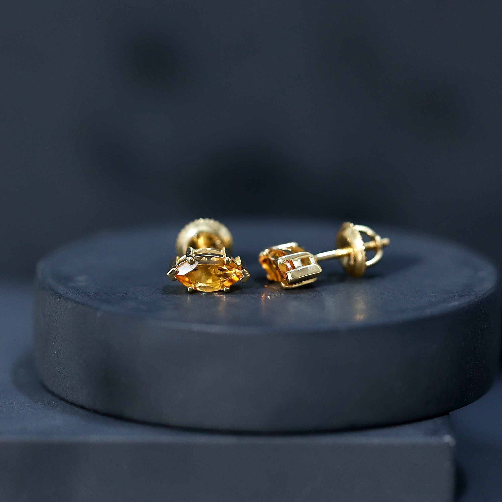 November Birthstone Earrings with Marquise Cut Citrine