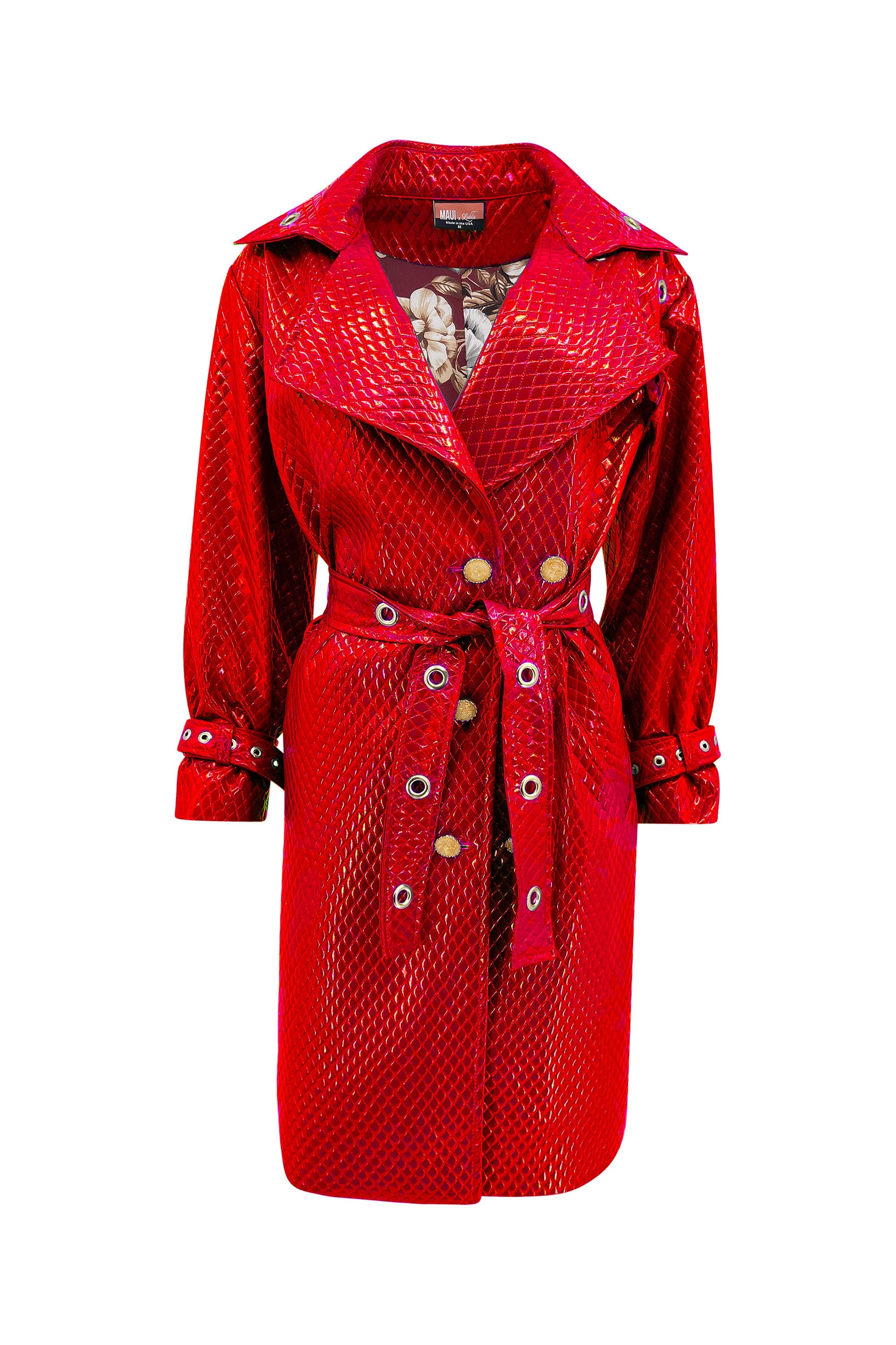 Trinity Quilted Vegan Leather Trench Coat