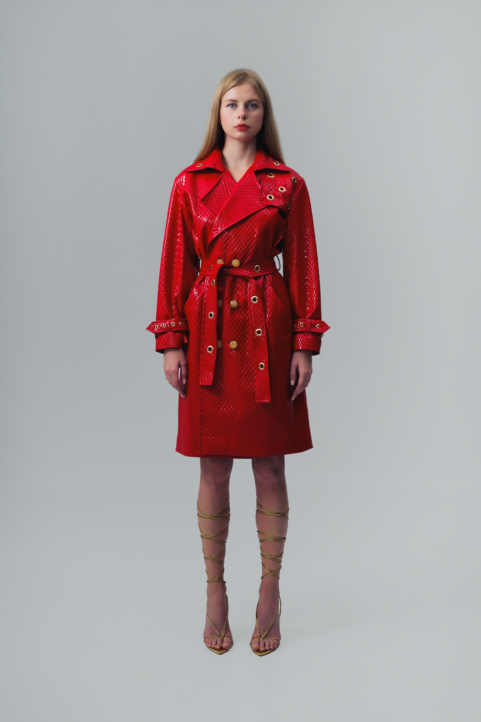 Trinity Quilted Vegan Leather Trench Coat