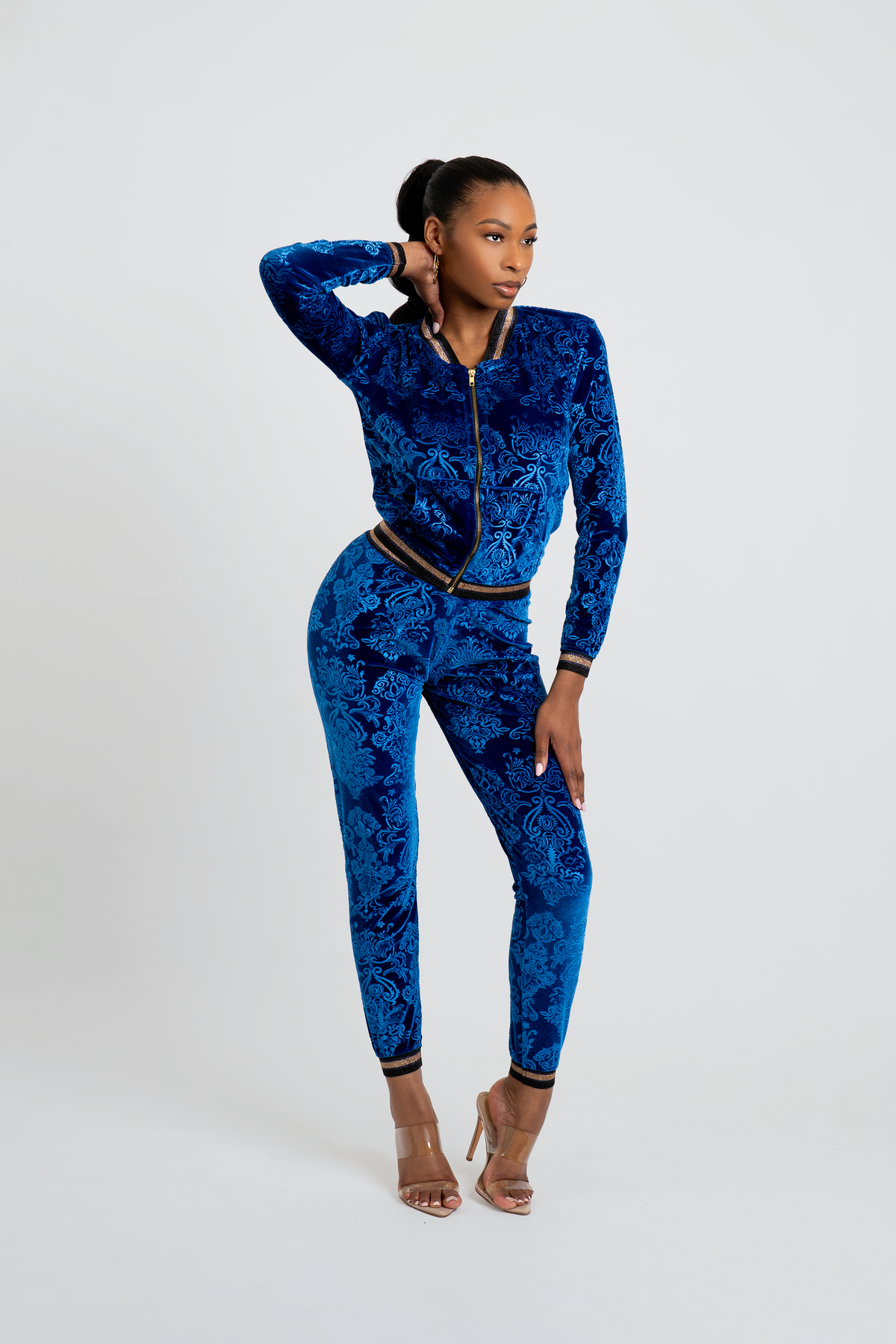 Royalty Velour Tracksuit - Sapphire