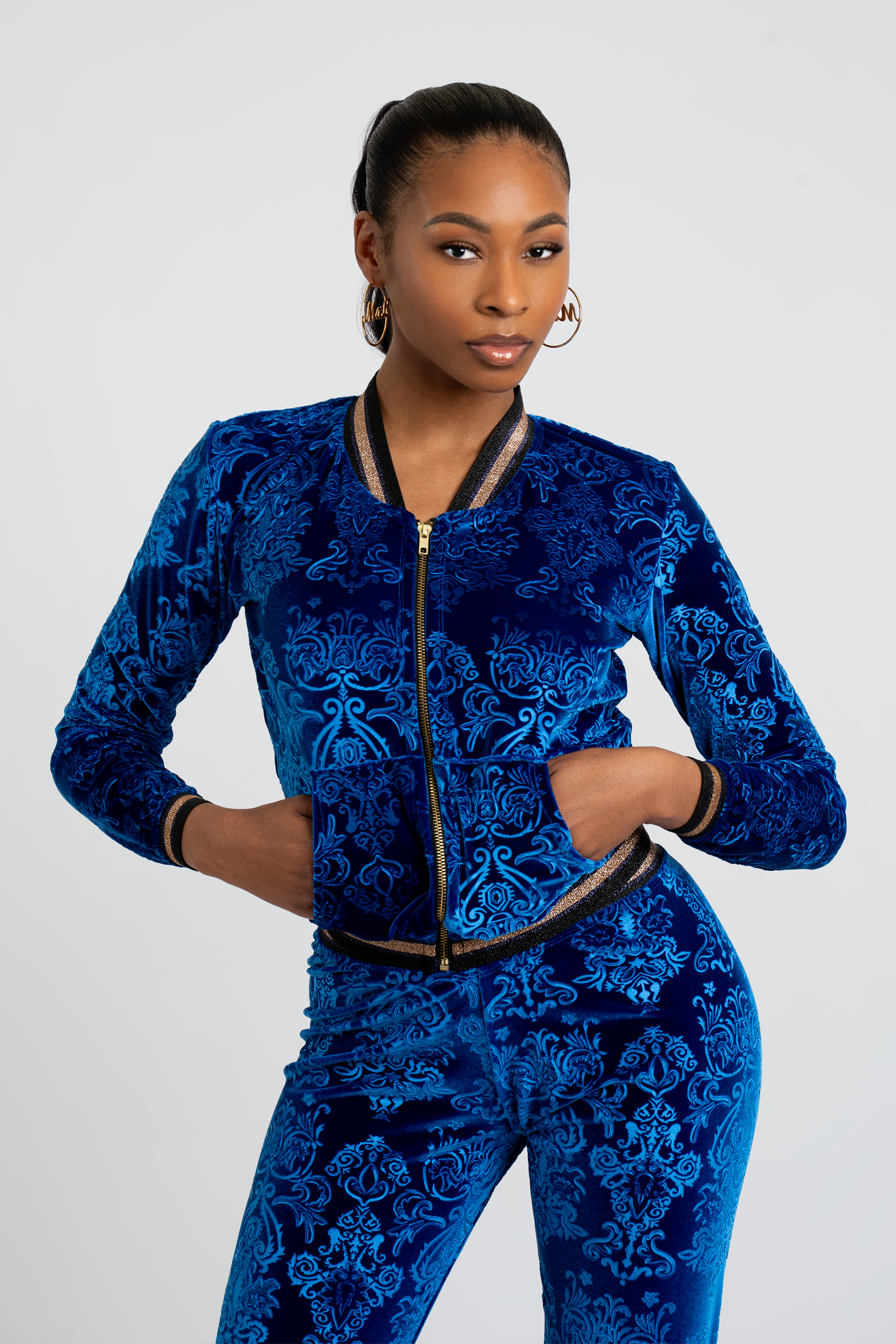 Royalty Velour Tracksuit - Sapphire