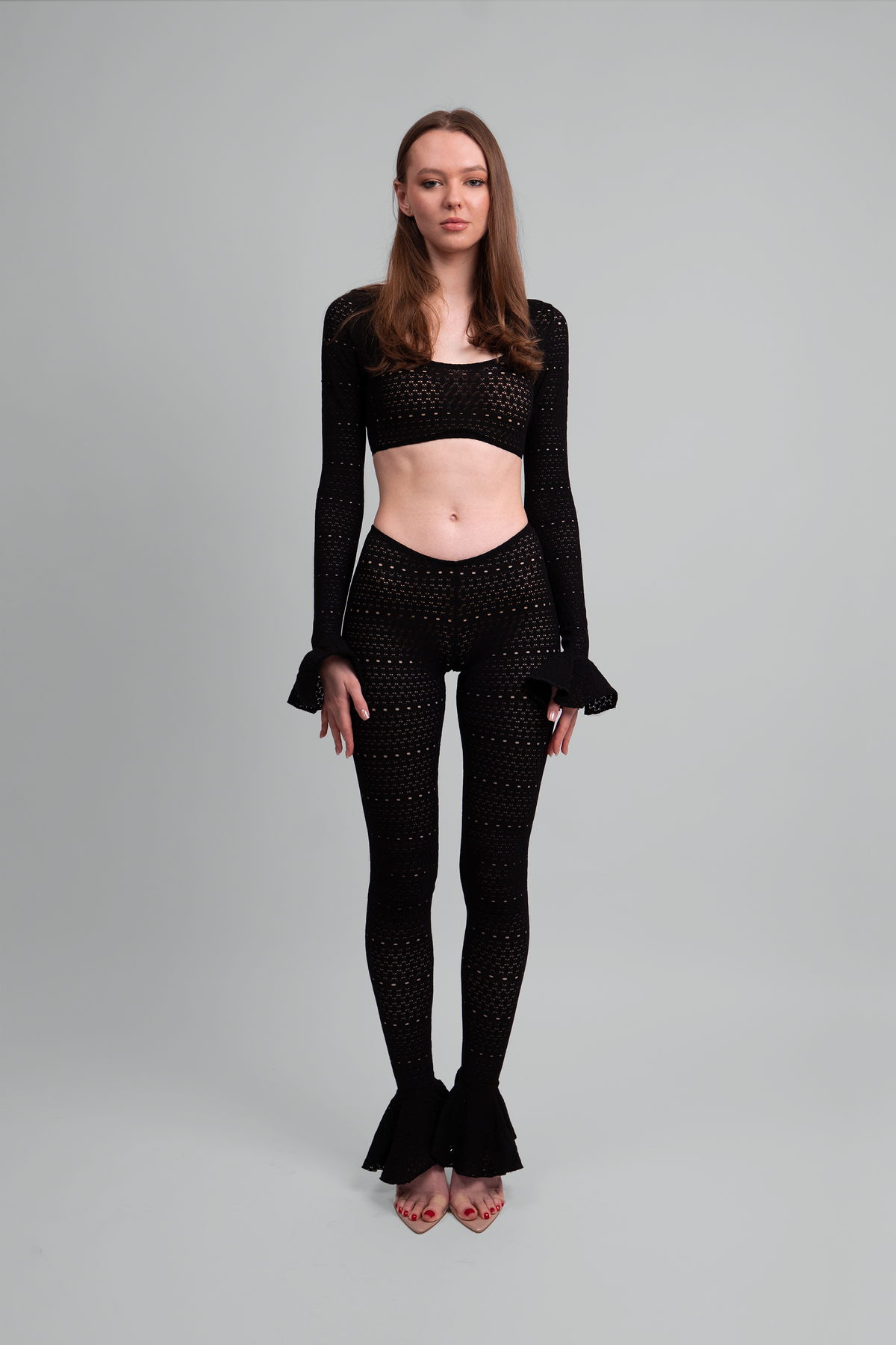 Scarlet Black Lace Knit Set