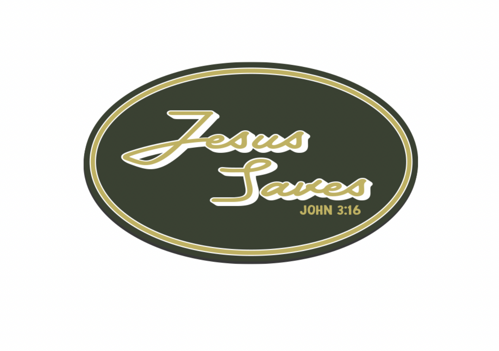 "Jesus Saves" UV Printed Patches