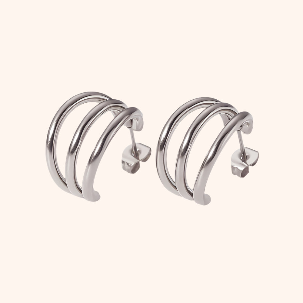 Trio Hoop Studs