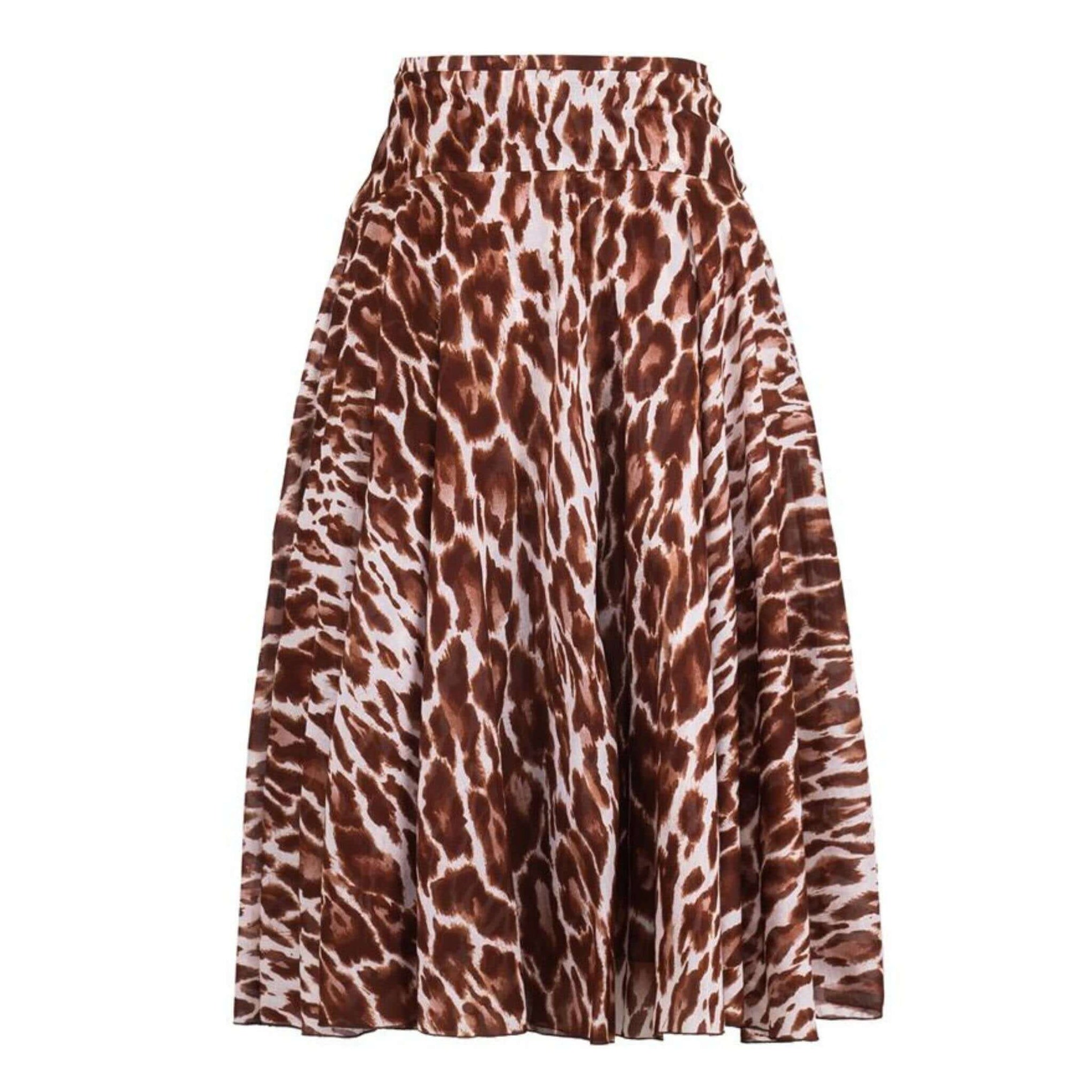 Aster Skirt w/ Yoke Beige Midi Skirt