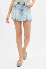 Full Size/Plus Size High Rise Button Down Skorts by RISEN Jeans