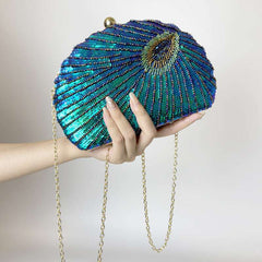 The Peacock Shell - Beaded Clutch Inspired by Nature