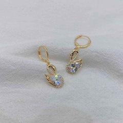 Sweet Rhinestone Swan Earrings for Women - Fashion Jewelry