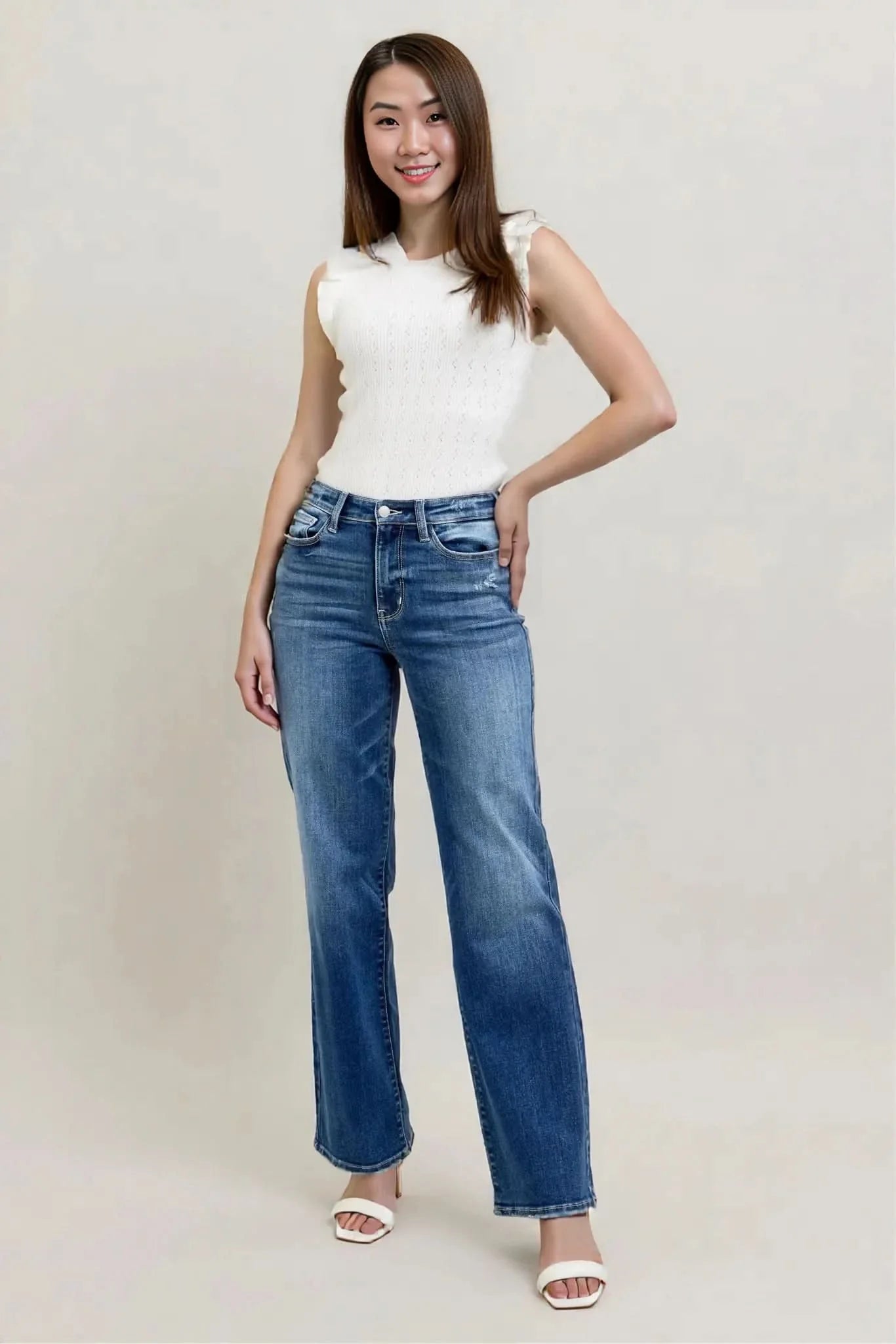 Judy Blue Full Size High Waist 90's Straight Leg Jeans