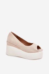 Velunara Covered Wedge Suede Sandals
