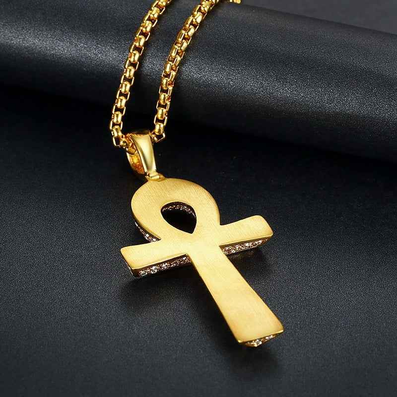 Men’s/Women’s Egyptian Ankh Pendant - Hip-Hop Steel Unisex Gem