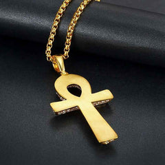 Men’s/Women’s Egyptian Ankh Pendant - Hip-Hop Steel Unisex Gem
