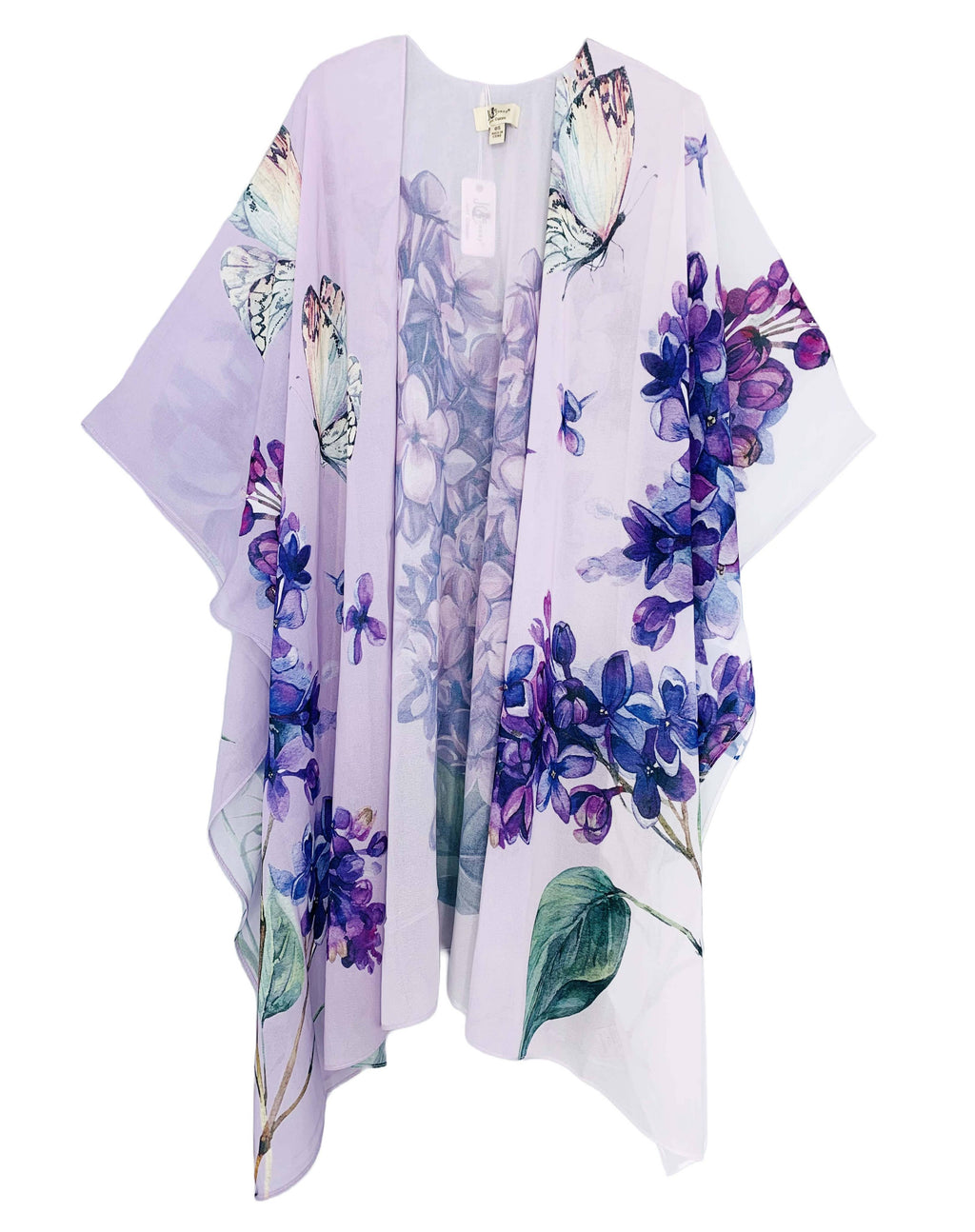 Purple Floral & Butterfly Kimono