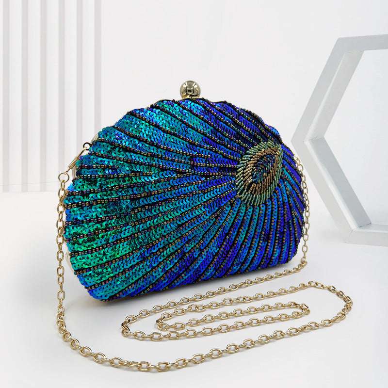 The Peacock Shell - Beaded Clutch Inspired by Nature