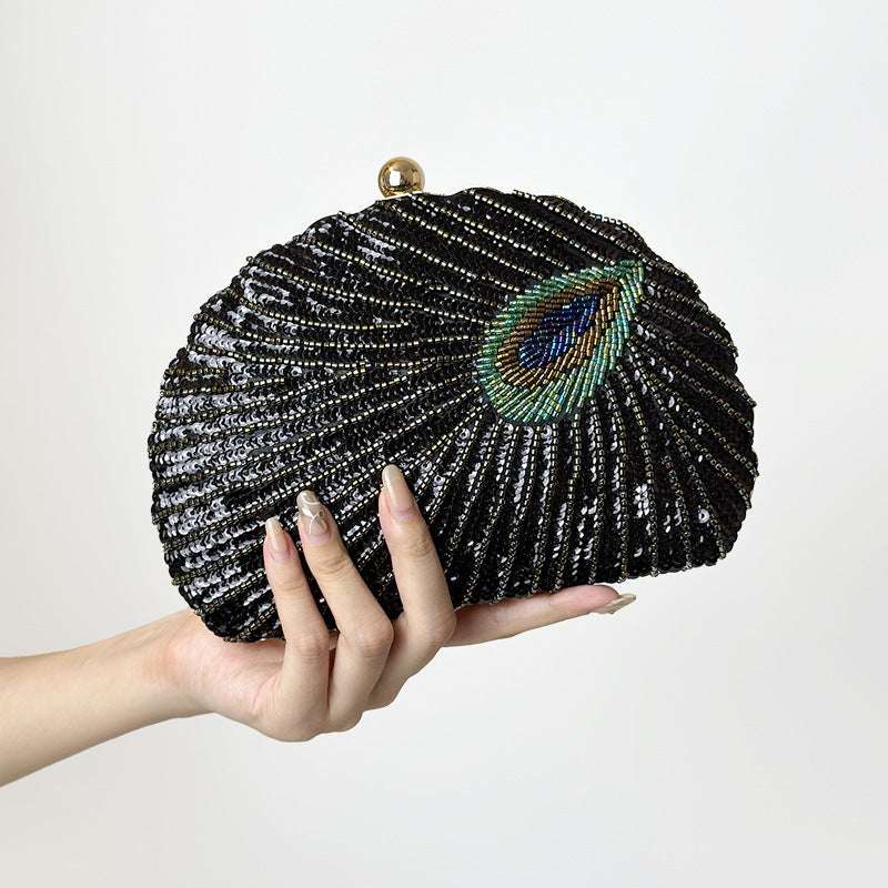 The Peacock Shell - Beaded Clutch Inspired by Nature